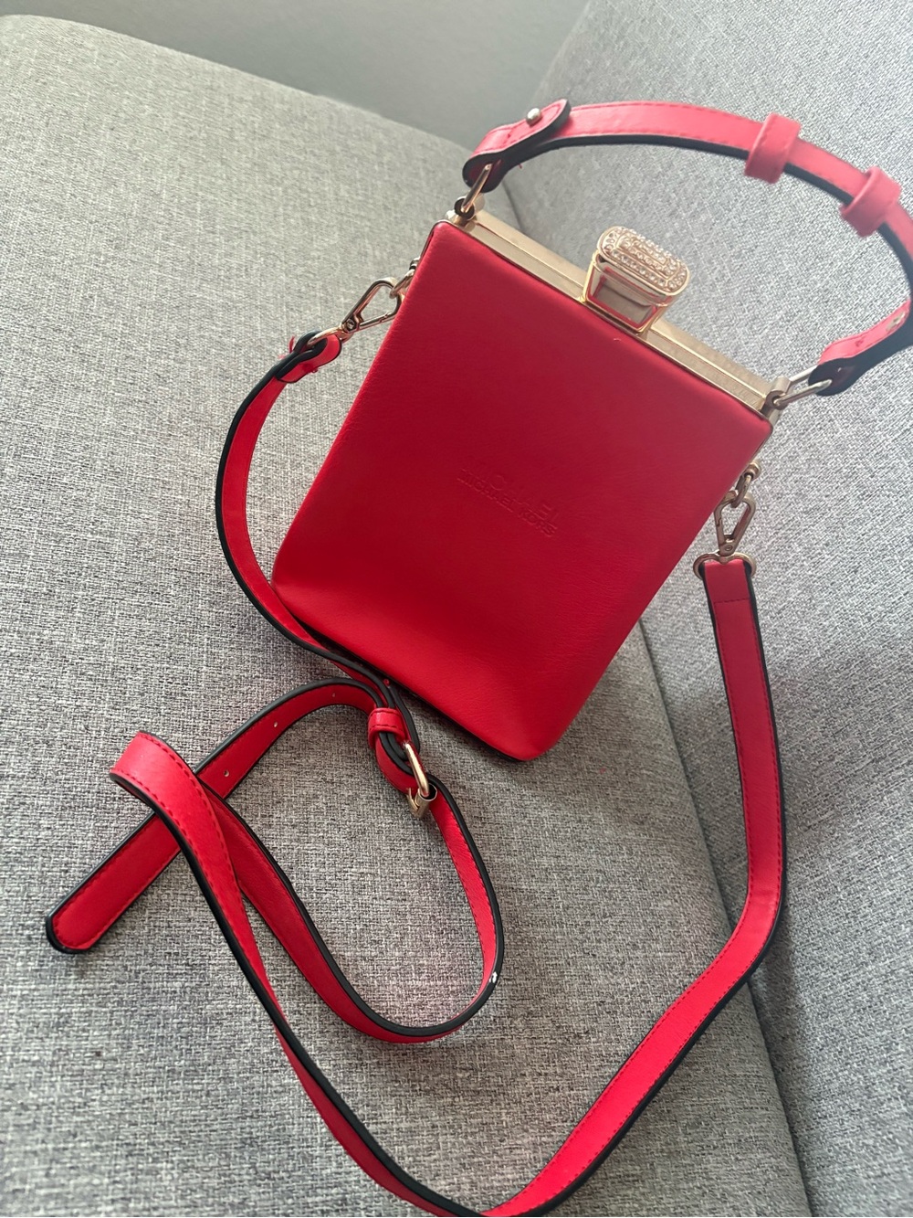 Michael Kors Red Leather Crossbody Bag - Picture 3 of 7